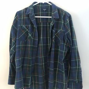 Madewell flannel ex-boyfriend shirt, L